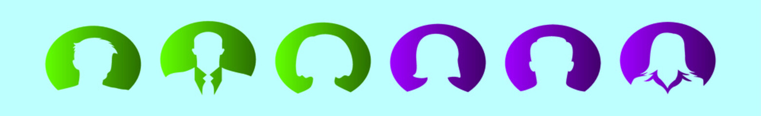 set of profession default avatar cartoon icon design template with various models. vector illustration isolated on blue background