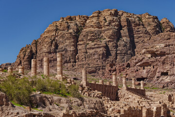 View Of The Temple And The Street Of Columns, Petra, Jordan