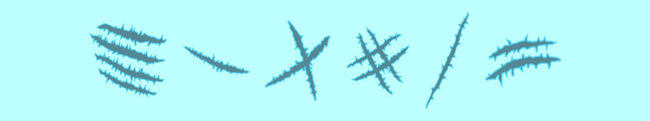 set of claws in steel cartoon icon design template with various models. vector illustration isolated on blue background