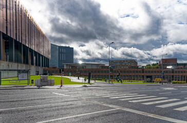 Fototapeta na wymiar The European Court Of Justice, Boulevard Konrad Adenauer, Kirchberg, Luxembourg City, Luxembourg