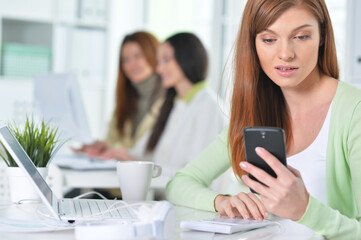 young women working in modern office