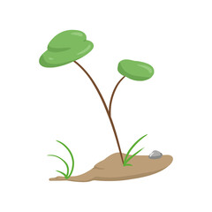 Ecology tree icon illustration cartoon game style design.