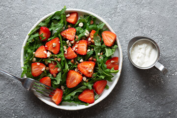 Diet summer strawberry salad