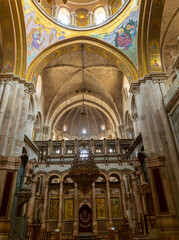 Fototapeta na wymiar Israel, Interior View, Church Of The Holy Sepulcher, Jerusalem