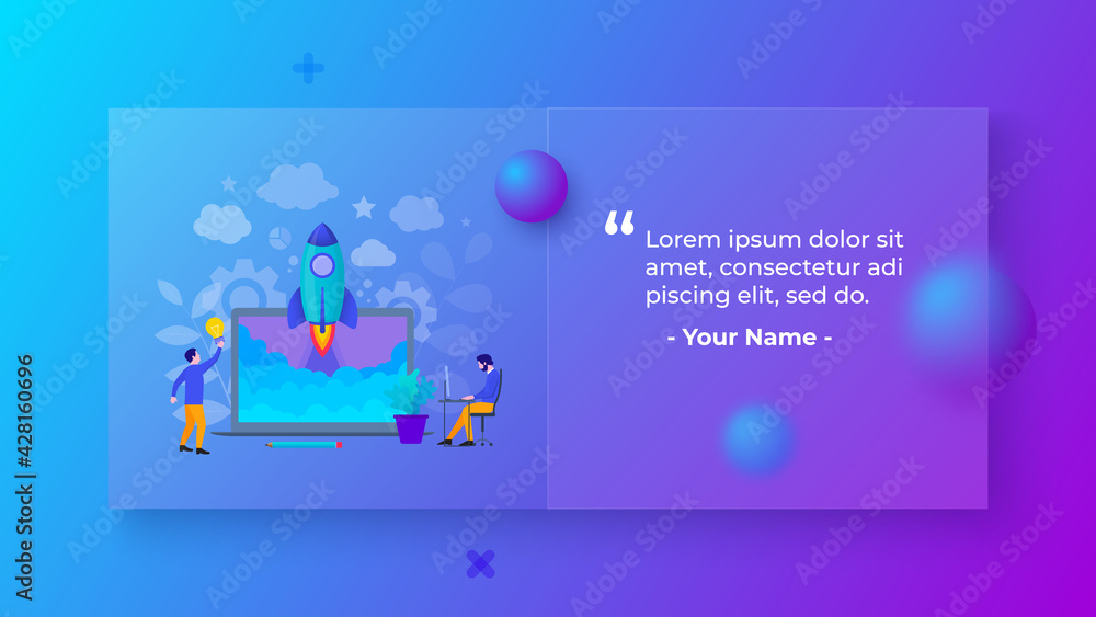 Aufkleber Glassmorphism concept with 3d geometric shapes. Frosted glass effect. Illustration on blurred gradient vector background