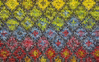 Fototapeta na wymiar Abstract colored rhombus mosaic background