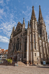 Front View Of Temple St Étienne (Stephanskirche), Mulhouse, Alsace, France