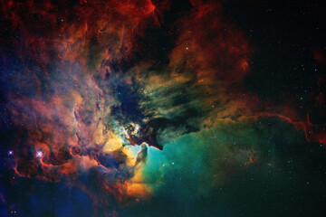 Space wallpaper and background. Universe with stars, constellations, galaxies, nebulae and gas and...