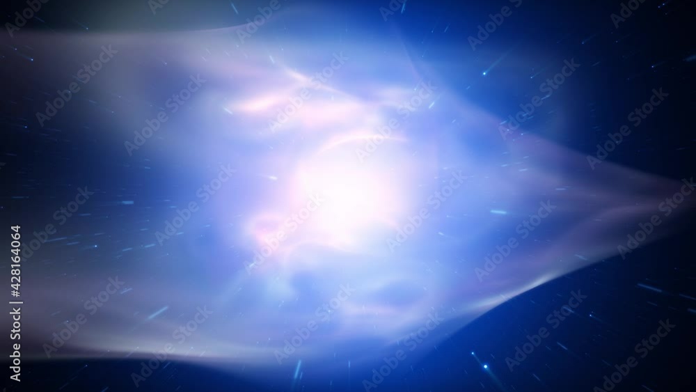 Poster abstract supersonic speed travel in the universe with fantasy nebula light.