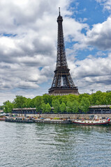 Plakat River Seine And Eiffel Tower, Paris, Ile De France, France