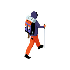 Fototapeta premium Hiker Isometric Icon