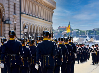 Obraz premium King's Guard, Parade, Sweden, Stockholm