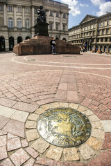 Element of Copernicus Solar System on the square in front of the Nicolaus Copernicus Monument in...