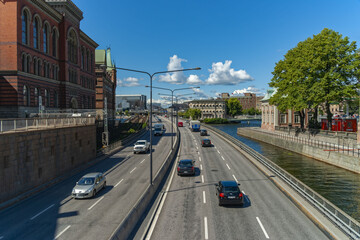 Fototapeta na wymiar Centralbron, Expressway, Stockholm, Sweden
