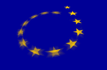 European union flag is breaking up