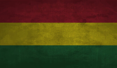 Flag of Bolivia with the effect of crumpled paper and grunge