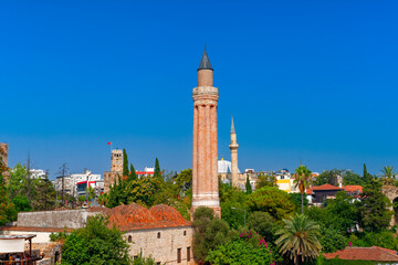 Fototapeta na wymiar Landmarks And Roofs Over Antalya, Turkey