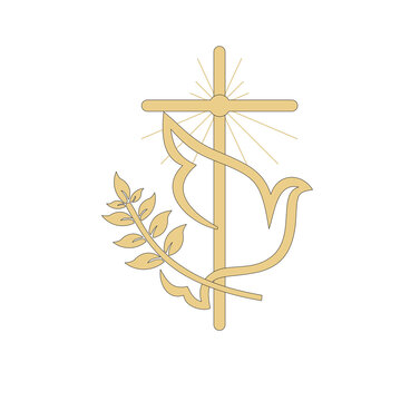 GOLD EMBROIDERY FOR LITURGICAL CLOTHES AND SACRED CEREMONIES. SACRED CATHOLIC SYMBOLS IN ANCIENT STYLE WITH GOLDEN DECORATIONS