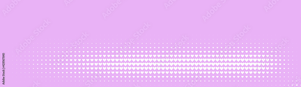 Poster Halftone in abstract style. Geometric retro banner vector texture. Modern print. White and pink background. Light effect.