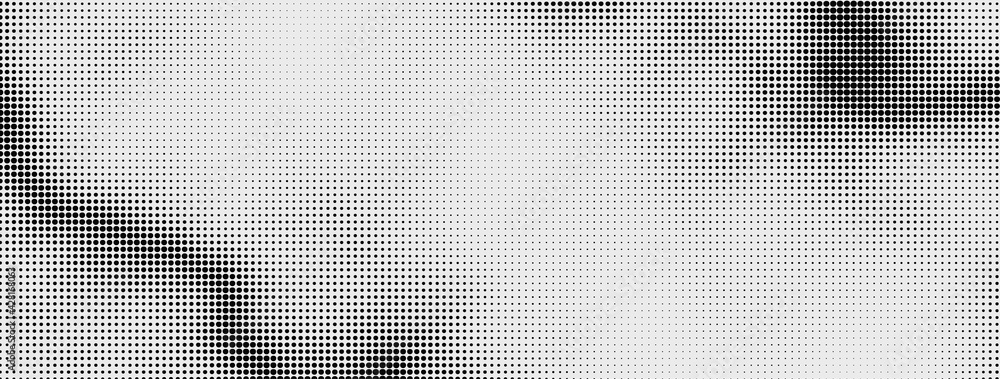 Aufkleber halftone in abstract style. geometric retro banner vector texture. modern print. white and black bac