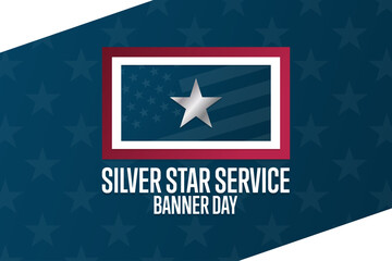 Silver Star Service Banner Day. May 1. Holiday concept. Template for background, banner, card, poster with text inscription. Vector EPS10 illustration.