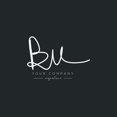BU initials signature logo. Handwriting logo vector templates and signature concept