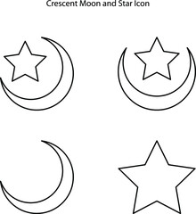 crescent moon icon set isolated on white background. crescent moon icon trendy and modern crescent moon symbol for logo, web, app, UI. crescent moon icon simple sign.