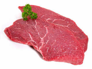 Beef Steak - Haunch Steaks Isolated on white Background