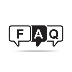 Faq icon isolated on white background vector illustration.