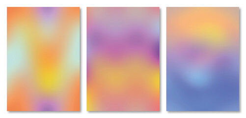 Set of Abstract Blur Colourful Background, copy space, design template for brochures, book covers, magazine, business card, branding, banners, Every background is isolated, retro of 90s style.