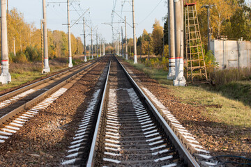 Fototapeta na wymiar railway tracks. Rails journey