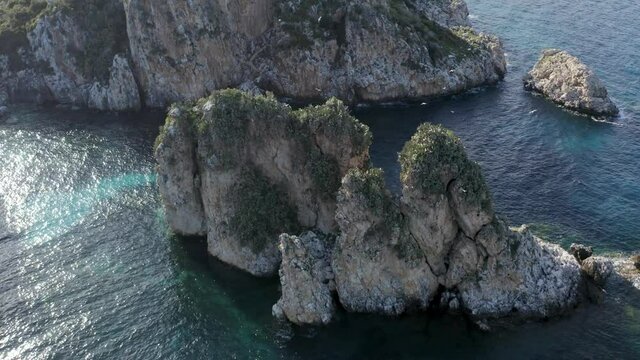 The trap of Scopello is one of the most important and ancient in all of Sicily. Blue sea with the stacks. Relax in Sicily. One of the most beautiful bays in Italy.