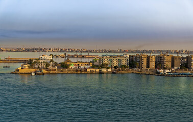 Fototapeta na wymiar Suez Canal, Suez, Egypt