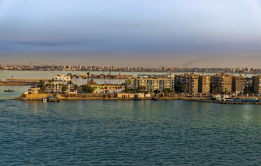 Fototapeta premium Suez Canal, Suez, Egypt