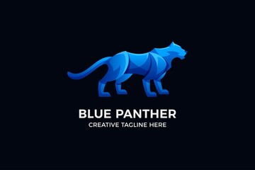 Blue Panther Gradient 3D Logo Template