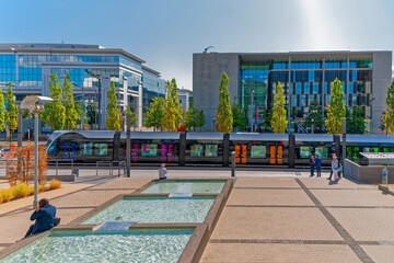 Luxembourg, Tram, Luxembourg - obrazy, fototapety, plakaty