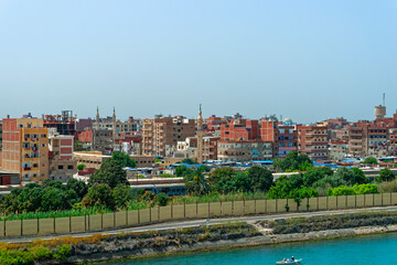 Fototapeta premium Suez Canal, City Al Qantara, Egypt