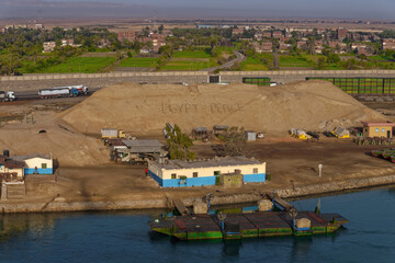 Fototapeta na wymiar Extension Canal Of Suez Canal, Suez Canal, Egypt