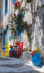 House Facade, Stairs, Mastichari In Kos, Kos City, Greece, Europe