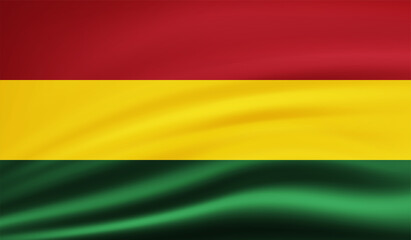 Flag of Bolivia with the effect of crumpled paper and grunge