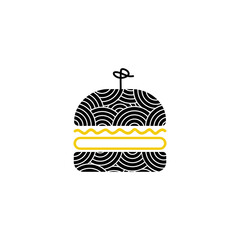 Ilustration Vector Ramen Burger Delicious 