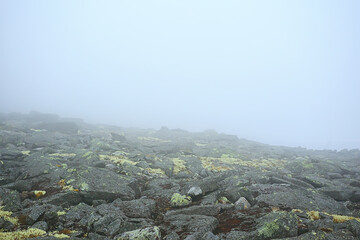 mountains rocks stones fog landscape, background minimalism