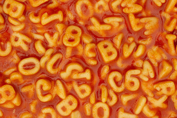 Pasta alphabet soup background
