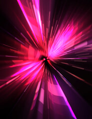 Futuristic lens flare. Light explosion star with glowing particles and lines. Beautiful abstract rays background.