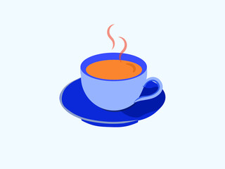Cup of tea in modern colors