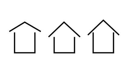 house icons drawn in minimalistic style isolated on white background