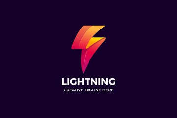Lightning Power Energy Gradient Logo Template