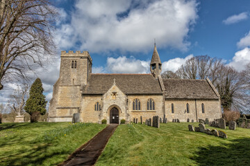 Fototapeta na wymiar St Mary the Virgin parish church in Castle Eaton, Wiltshire, England, United Kingdom