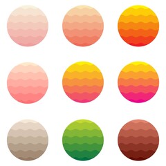 Shape logos set. Isolated abstract colorful round shape logos set on white background vector illustration. Logos background set.