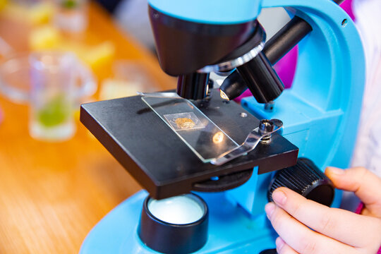 School microscope blue